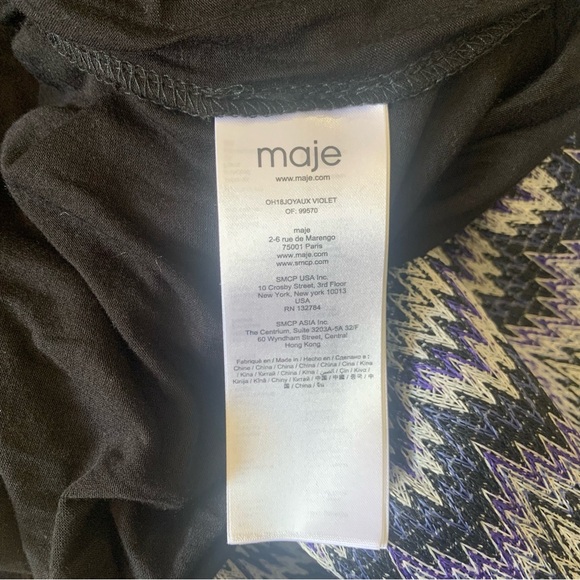 Maje Women’s Purple Crochet Knit Chevron Print A Line Full Skirt Size 2, M - Picture 11 of 14